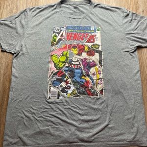 Marvel Comics Avengers Graphic Tee Gray Mens XXL Short Sleeve T-Shirt.